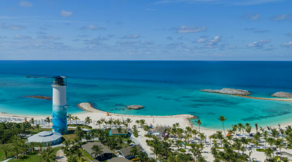 An aerial view of the Bahamas.