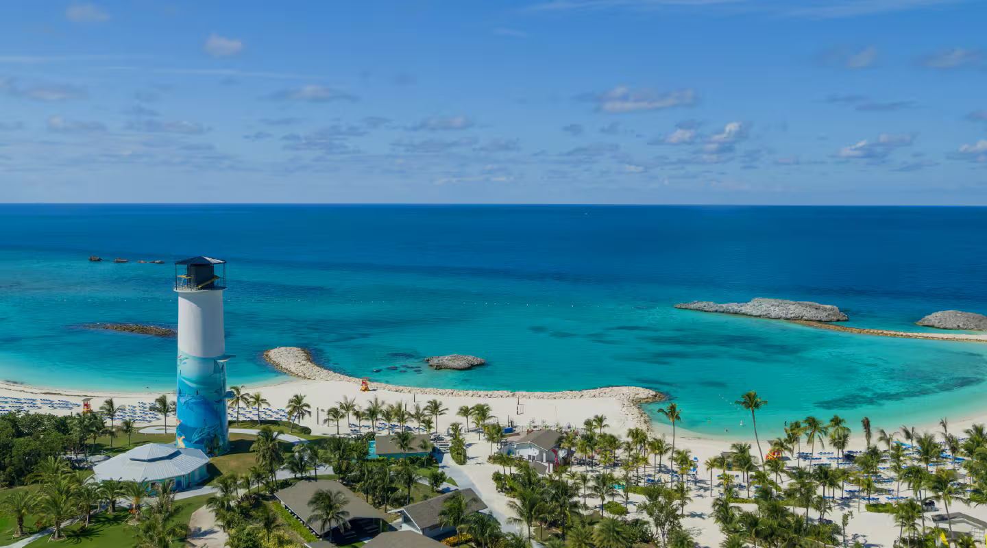 An aerial view of the Bahamas.